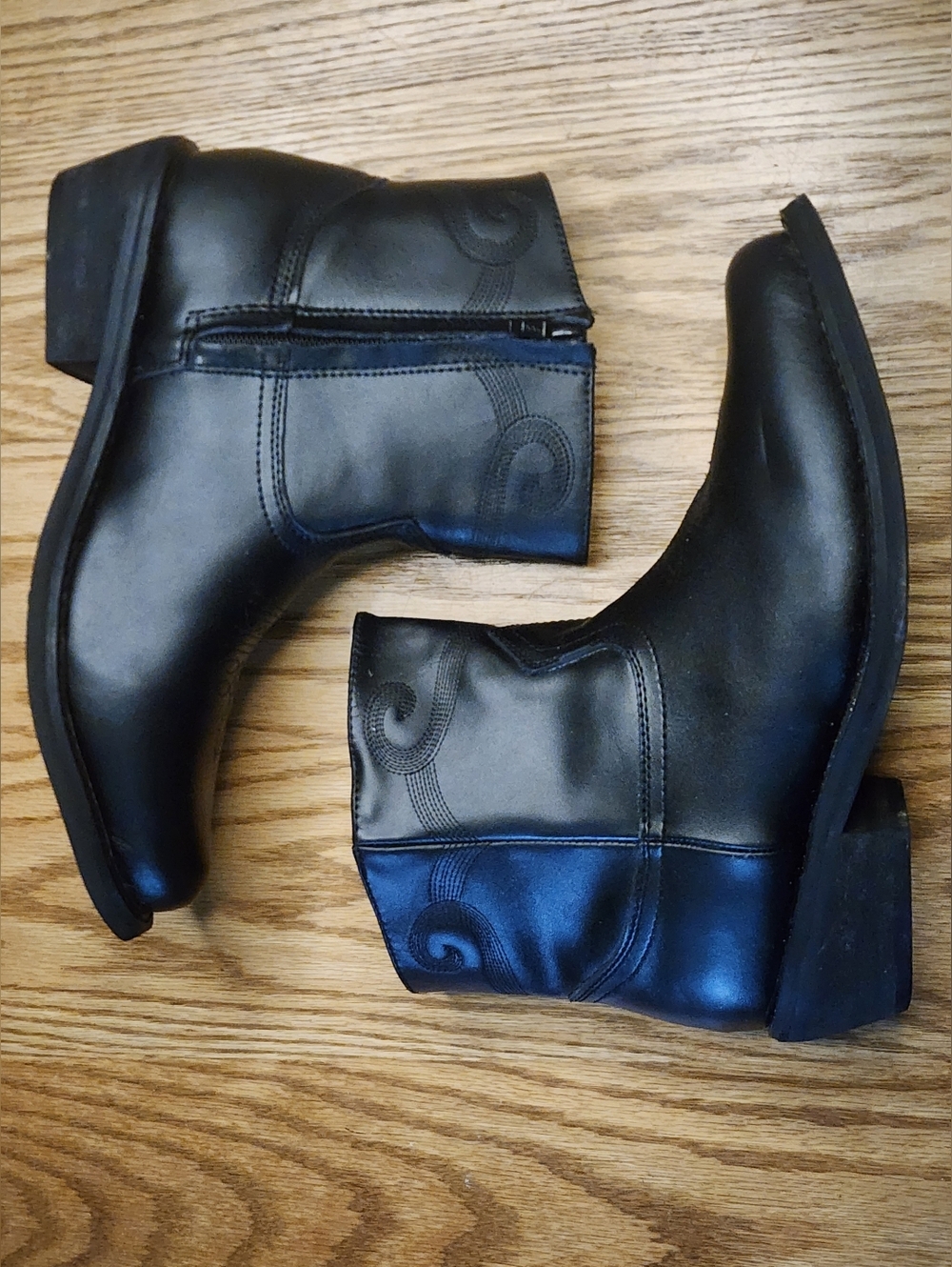 Saddle Tramp Leather Cowboy Boots Mens Size 9.5W Zipper Wide Biker Western - Picture 11 of 11